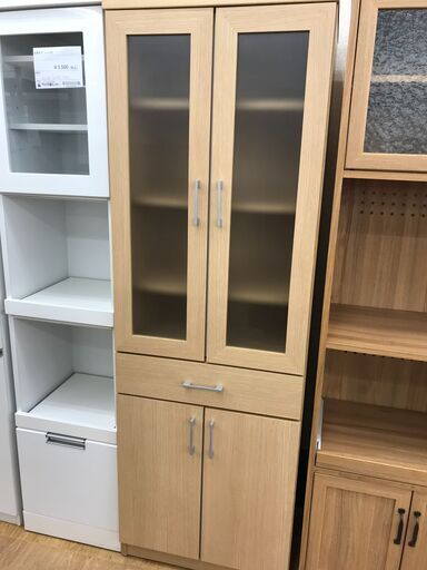 ★ジモティ割あり★  食器棚 白 H177×W60×D45 クリーニング済み KJ4945