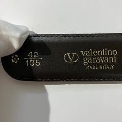 【 ＶＡＬＥＮＴＩＮＯ ＧＡＲＡＶＡＮＩ 】ロゴ入り本革メンズベルト　(新品・未使用品)の画像