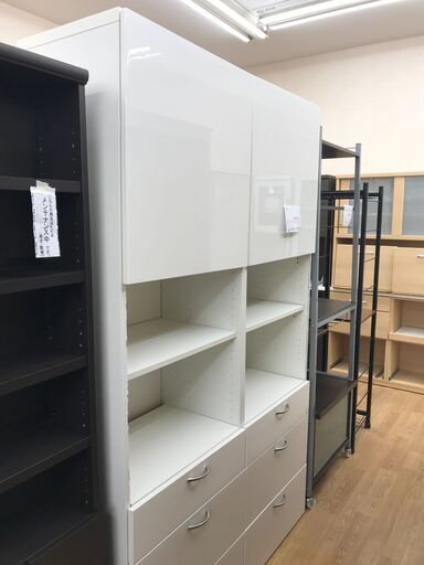 ★ジモティ割あり★  収納棚 白 H193×W121×D42 クリーニング済み KJ4951