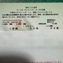 千葉ロッテチケット の画像