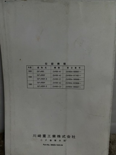 サービスマニュアルGpz400f
