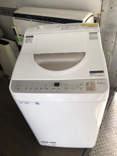 北九州市内配送無料　保証付き　シャープ タテ型洗濯乾燥機 ステンレス穴なし槽 5kg ゴールド系 ES-TX5B-N