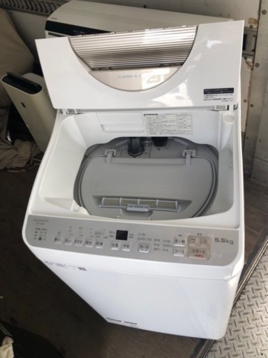 北九州市内配送無料　保証付き　シャープ タテ型洗濯乾燥機 ステンレス穴なし槽 5kg ゴールド系 ES-TX5B-N