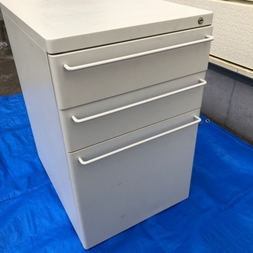 デスクワゴン サイドワゴン 袖机 オフィス家具 事務所 店舗 鍵付き 約61×39.5×50cm