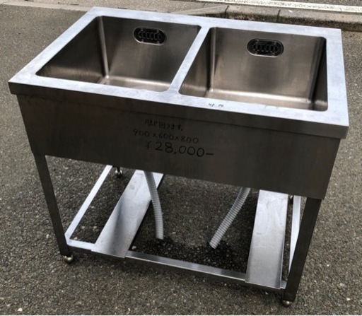 ⭐︎中古品　2槽シンク　900×600×800mm   厨房用品⭐︎