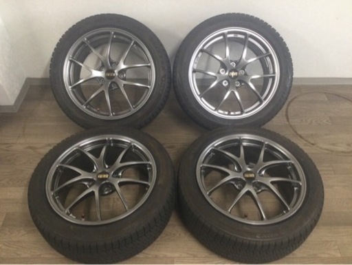 【RI-A032】BBS18インチアルミホイール4本セット スタッドレスタイヤ付