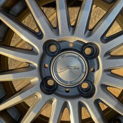 155/65R14 スタットレスタイヤ/アルミ　+　サマータイヤ付き + ラック付きの画像