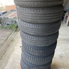 155/65R14 スタットレスタイヤ/アルミ　+　サマータイヤ付き + ラック付きの画像