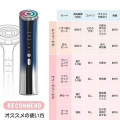 1台多役 美顔器 RF イオン導入 超音波美顔器 EMS 微電流 4色LEDの画像