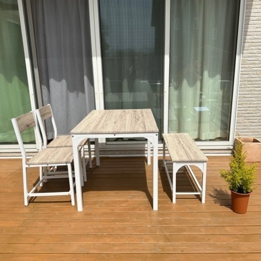 美品 ニトリ ダイニングテーブルセット 木目調