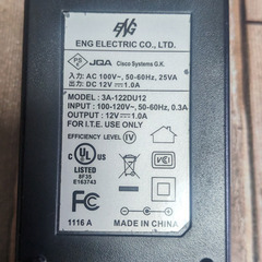 🔌ACアダプター🔌3A-122DU12 DC12V 1A(ENG)「ジャンク」の画像