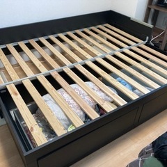 【横浜市引取】IKEA ブリムネスベッド　ブラック 横浜市引取】IKEA ブリムネスベッドブラック