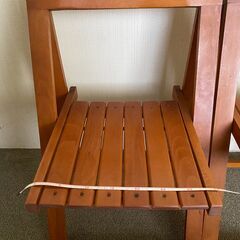 木製　折りたたみイス　2個　セットで　アンティーク　レトロの画像