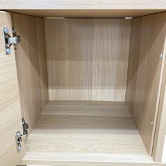 【REGASTOCK 川崎店】IKEA イケア KALLAX カラックス シェルフユニット ホワイトステインオーク調 インサート 扉付属の画像