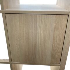 【REGASTOCK 川崎店】IKEA イケア KALLAX カラックス シェルフユニット ホワイトステインオーク調 インサート 扉付属の画像