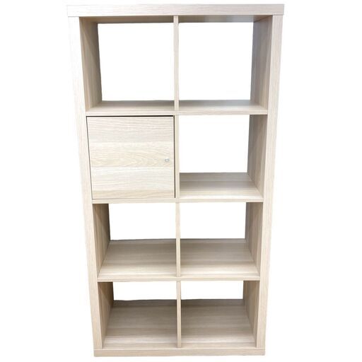 【REGASTOCK 川崎店】IKEA イケア KALLAX カラックス シェルフユニット ホワイトステインオーク調 インサート 扉付属