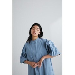 新品タグ付きギャザースリーブシャツワンピース