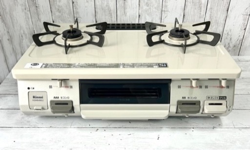 お引取り限定 美品 19年製 リンナイ 都市ガス用コンロ 2口ガステーブル KGM64BE2L 12A•13A