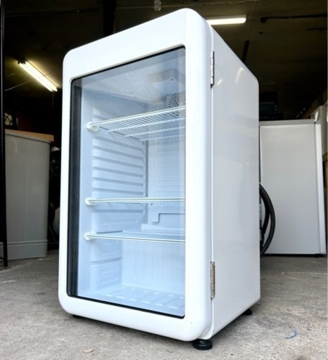 札幌市内配送可 21年製 Hijiru ヒジル 95L レトロ冷蔵ショーケース HJR-RK100WT LED灯 ホワイト 01