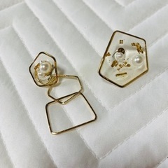 ピアス　パール　アシンメトリー　アクセサリー