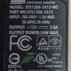 🔌ACアダプター🔌SYS1308-2412-W2❎️ジャンク❎️◆SUNNY◆の画像