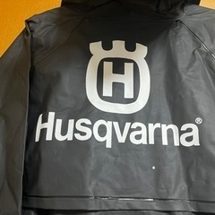 Husqvarna ハスクバーナ レインコート ブラック フード 希少 珍品の画像
