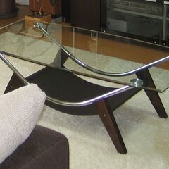【美品】ガラステーブル　120cmの画像