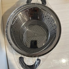 【新品未使用】マルチパスタポット　20㎝（中カゴ付）の画像
