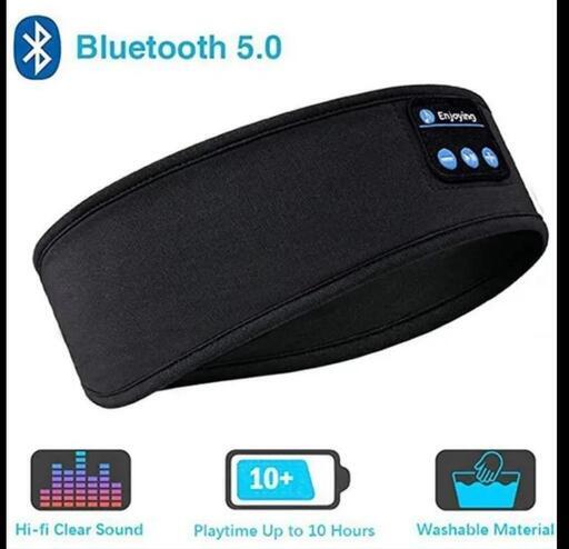 ワイヤレスヘッドホン内蔵スポーツヘッドバンド Bluetooth対応 充電式 黒