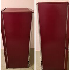 AQUA　アクア　AQR-18F　冷蔵庫　冷凍庫　１人暮し　2017年製　赤　引き取り限定の画像