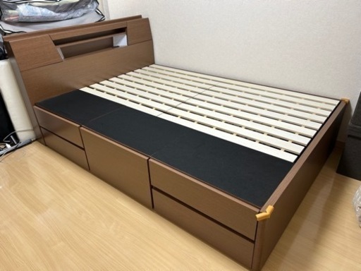 ダブルベッドフレーム ベッド下収納 引出し収納