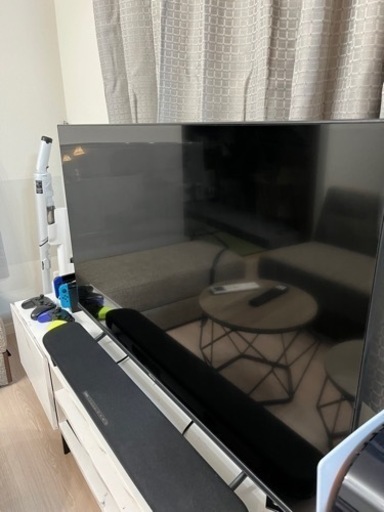 50インチ4Kテレビ☆テレビスタンド☆テレビ保護カバーセット