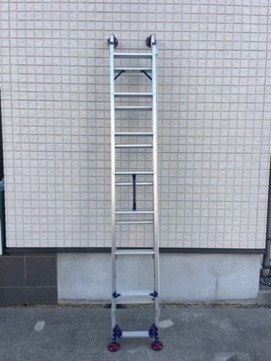 《使用回数少なめ》ピカ 脚アジャス２連はしご LGW-44C 脚伸縮はしご