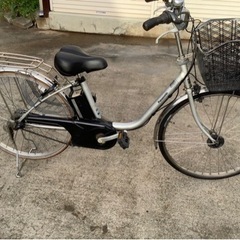 409 パナソニック新機種電動アシスト自転車vivi26.シルバーボディー