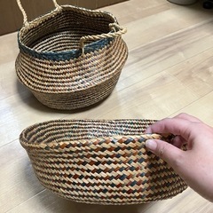 アジアン籠2個セットの画像