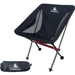 新品未開封/キャンプ チェア 椅子 アウトドアチェア コンパクト 軽量 折りたたみ 耐荷重120kg (日本企業企画) (ブラック)の画像
