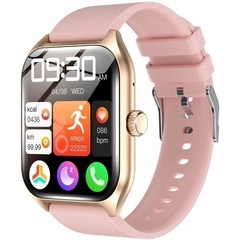 お値下げしました❤️新品❤️スマートウォッチ  ピンク iPhone Android 通話 大画面 多機能 防水の画像