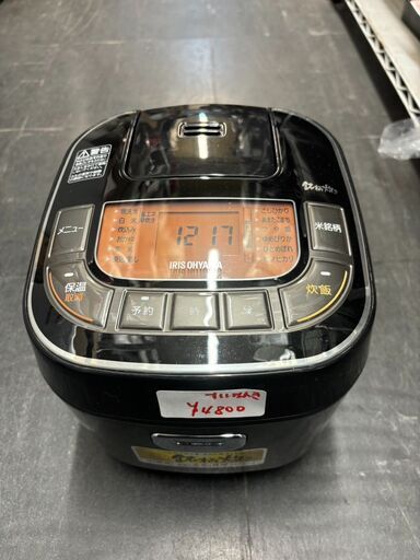 ☆中古￥4,800！IRIS OHYAMA　3合マイコン炊飯ジャー　家電　2019年製　RC-MC30-B型　【BD161】