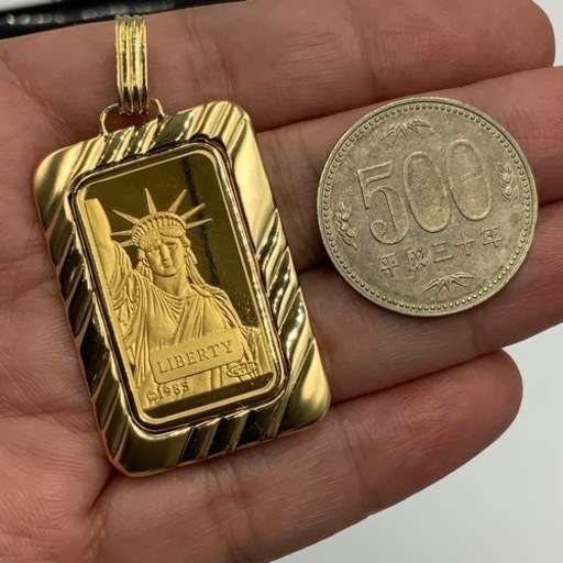 売り切れました。K24 リバティー　ペンダントトップ　枠K18 26.3g