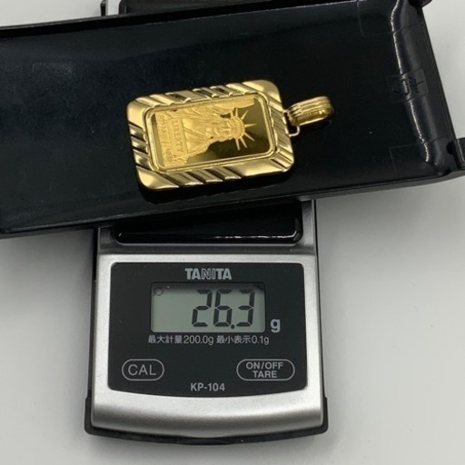 売り切れました。K24 リバティー　ペンダントトップ　枠K18 26.3g