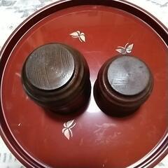 木製　木のお湯のみ　湯飲み茶碗　湯飲み　夫婦　(未使用？)　民芸品　★取りに来て頂ける方の画像