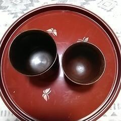 木製　木のお湯のみ　湯飲み茶碗　湯飲み　夫婦　(未使用？)　民芸品　★取りに来て頂ける方の画像