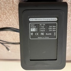 スマホ・AirPods・AppleWath用ワイヤレス充電器 UMEMORY おくだけ充電 急速3in1 黒の画像