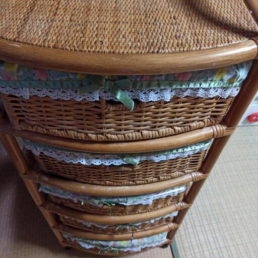 籐家具 ラタン ラック チェスト 引き出し カバー