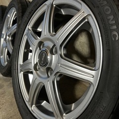 軽自動車 14インチ アルミホイール タイヤ バリ溝 セット4.5J +45 PCD 100 4H 165/55R14 2022年製の画像