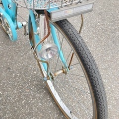 購入者決定　自転車　22インチ　6段ギア付き　水色の画像