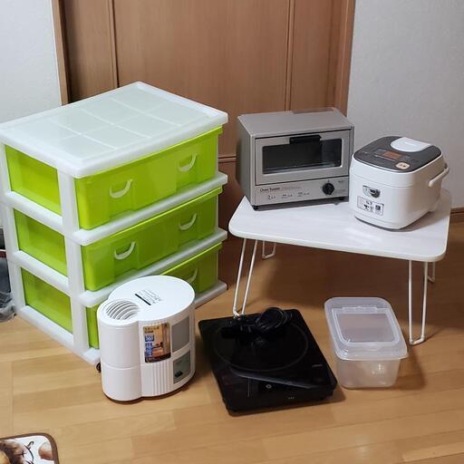 (お話し中)生活家電等❗まとめ売り❗清掃済み❗IHクッキングヒーター・炊飯器・トースター・加湿器・テーブル・収納ケース