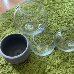 ニトリ　ガラス容器 鉢セット 