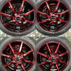 「商談中」㉚155/65R14新品ヨコハマタイヤ4本と中古ホイールとナット付きの画像
