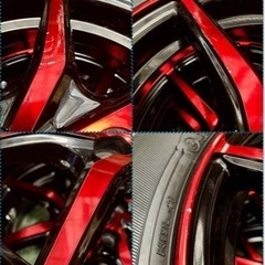 「商談中」㉚155/65R14新品ヨコハマタイヤ4本と中古ホイールとナット付きの画像